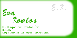 eva komlos business card