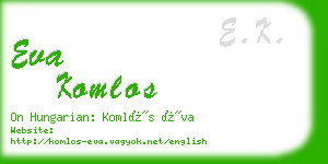 eva komlos business card